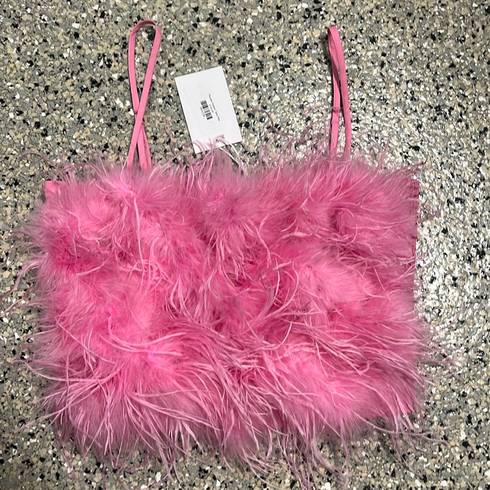 Lucy Paris - Pink Feather Top